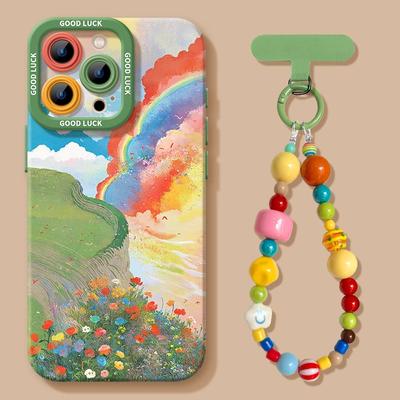 Custodia per Telefono Cellulare Arcobaleno Graffiti per Apple 16promax 15pro Nuovo Stile 14plus Silicone 11 Verde 13 Avanzato 12