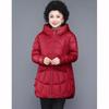 Parka de Algodón Acolchado con Capucha de Invierno de la Abuela con Bolsillos