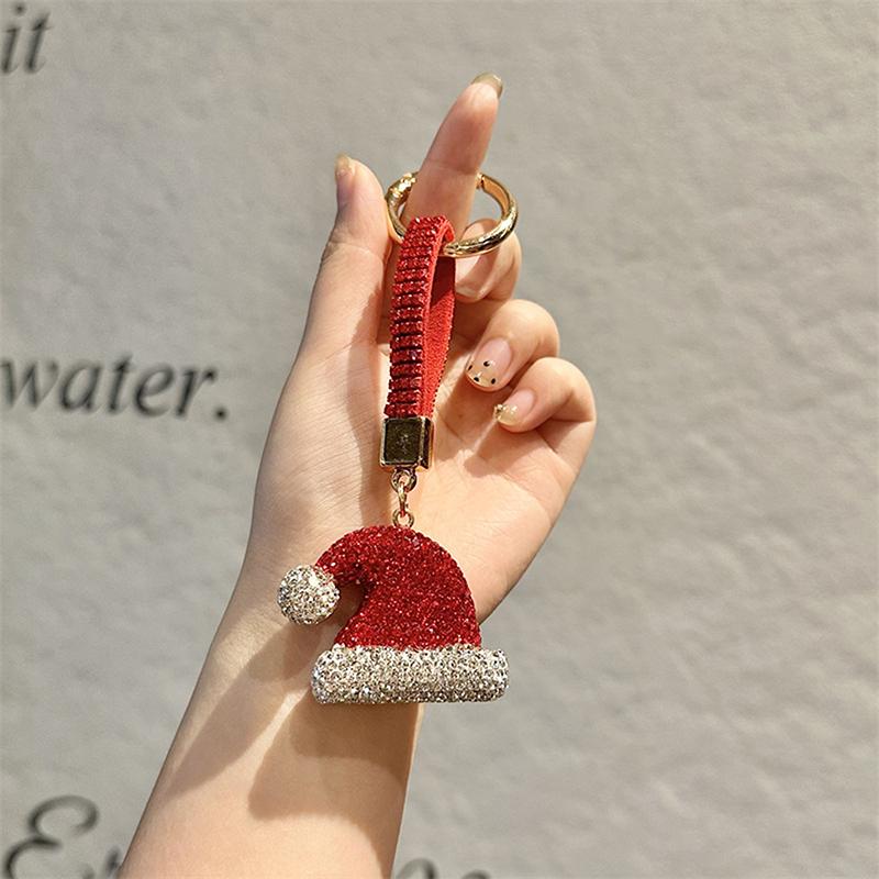 

Cartoon Christmas Keychain For Women Girls Christmas Tree Keyring Bag Pendant Decoration Accessories as the picture