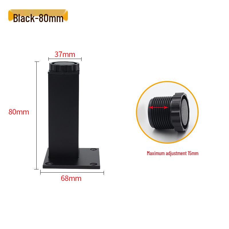 38mm Adjustable Square Cabinet & Sofa Legs - Thickened Furniture Feet for Coffee Table Support