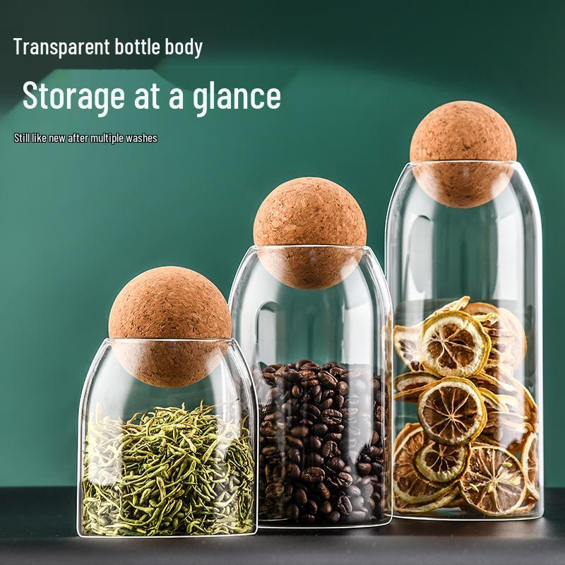 Xibi Transparent Glass Storage Jar for Coffee Beans and Grains