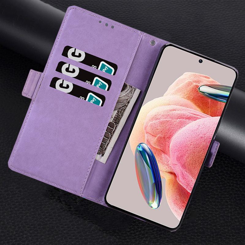 Emboss Lace Flower Leather Flip Phone Case For Xiaomi Redmi Note 12 11 10 Pro 12S 11S 10S A1 11A 10C 10A Poco M4 X5 Pro 5G 4G Wallet Book Cover
