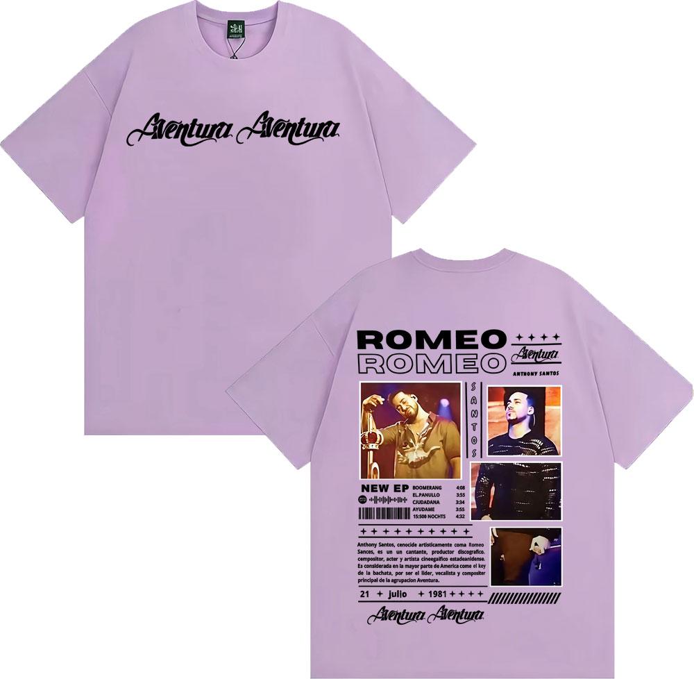 Rapper Romeo Anthony Santos Tour 2026 Merch Tshirts Unisex Women Fashion Hip Hop Street T Shirt Cotton Casual High Quality Tshirt