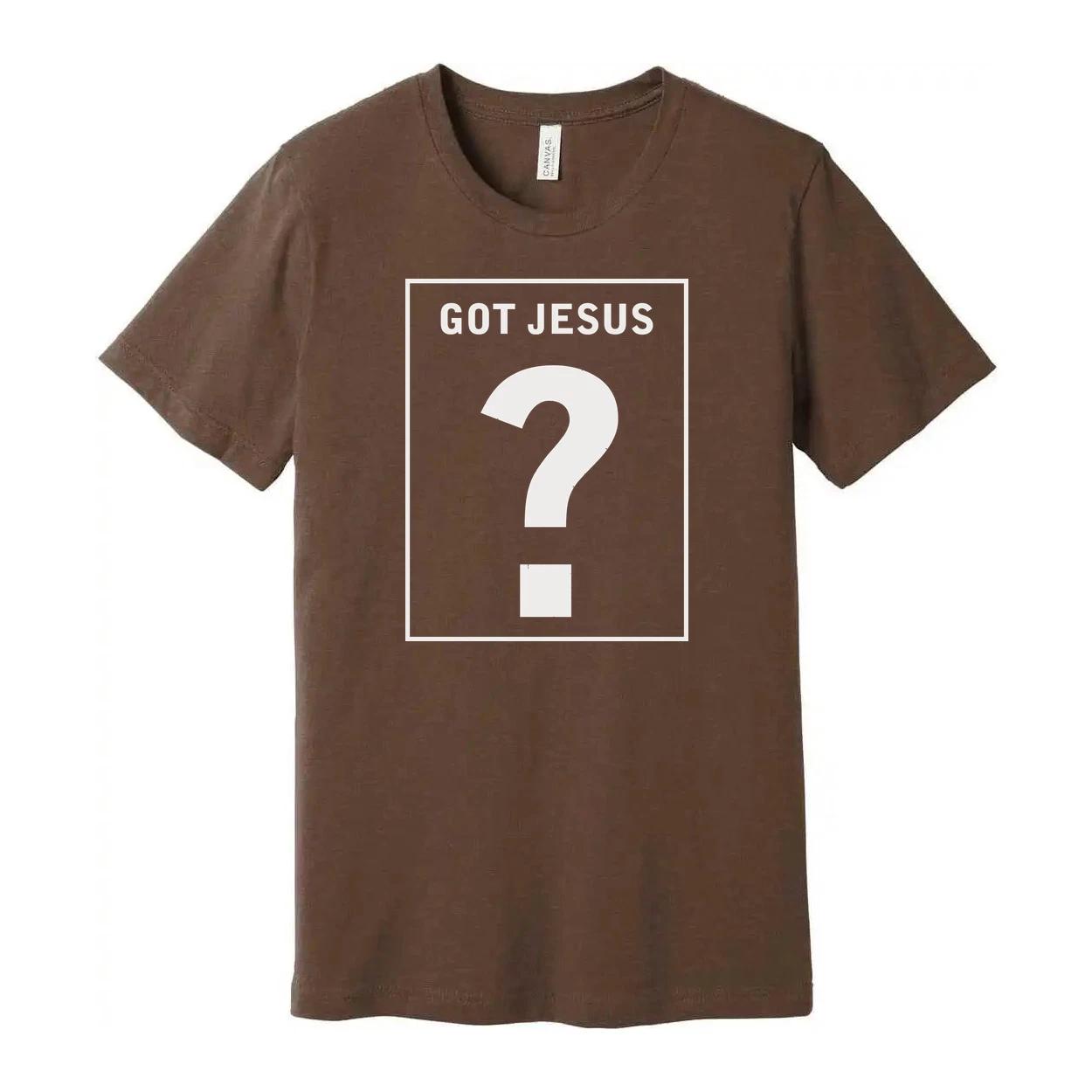 Christian Unisex Graphic T Shirt With Got Jesus Question Mark Box Design For Bel 2XL