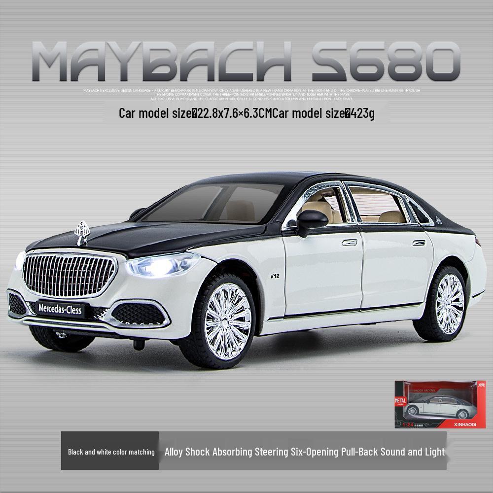 1:24 Maybach S680 Alloy Car Model with Lights - Home Decoration Toy Car