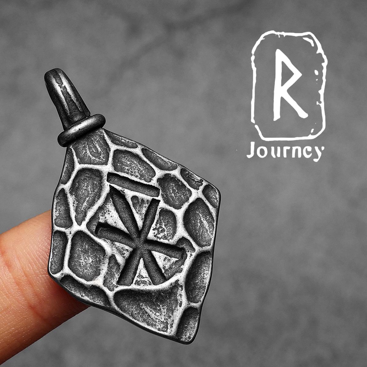 Retro Viking Rune Amulets Men Necklaces Stainless Steel Pendant Chain Women Punk Fashion Jewelry New Accessories Gifts