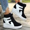 Fashion Designer Sneakers for Women 2024 Autumn High Top Lace Up Women's Vulcanized Shoes Heightened Thick Sole Fashionable Women Shoes