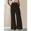 Women Autumn Winter High Waist Corduroy Straight Pants, Draped Slim‑Fit Casual Long Trousers Multi‑Color Wide Leg Bottoms For Daily Street Outfit