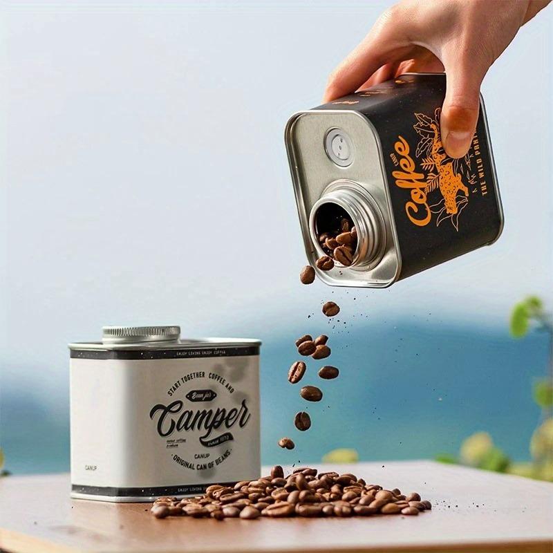 1pcs Coffee Beans Sealed Cans Outdoor Camping Tin Box Packaging Storage Fresh-Keeping Breathing Tin Cans.
