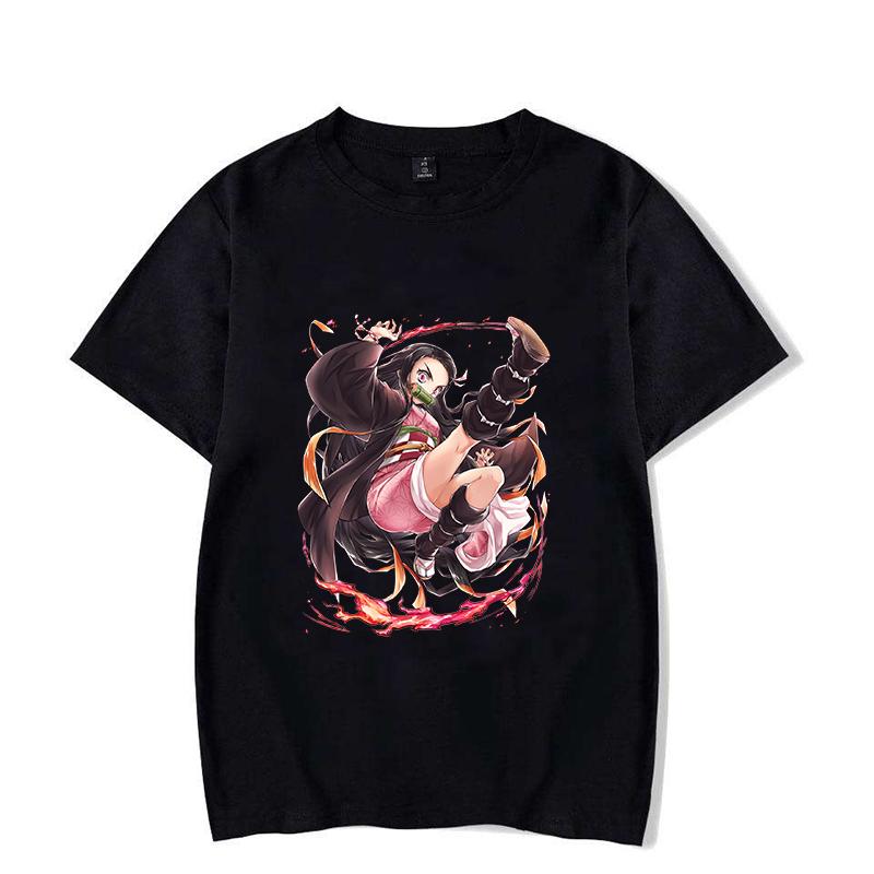 Hot Anime Kamado Nezuko Printing T-shirt Women Unisex Fashion Short Sleeve Street Casual Personality Summer T-shirt