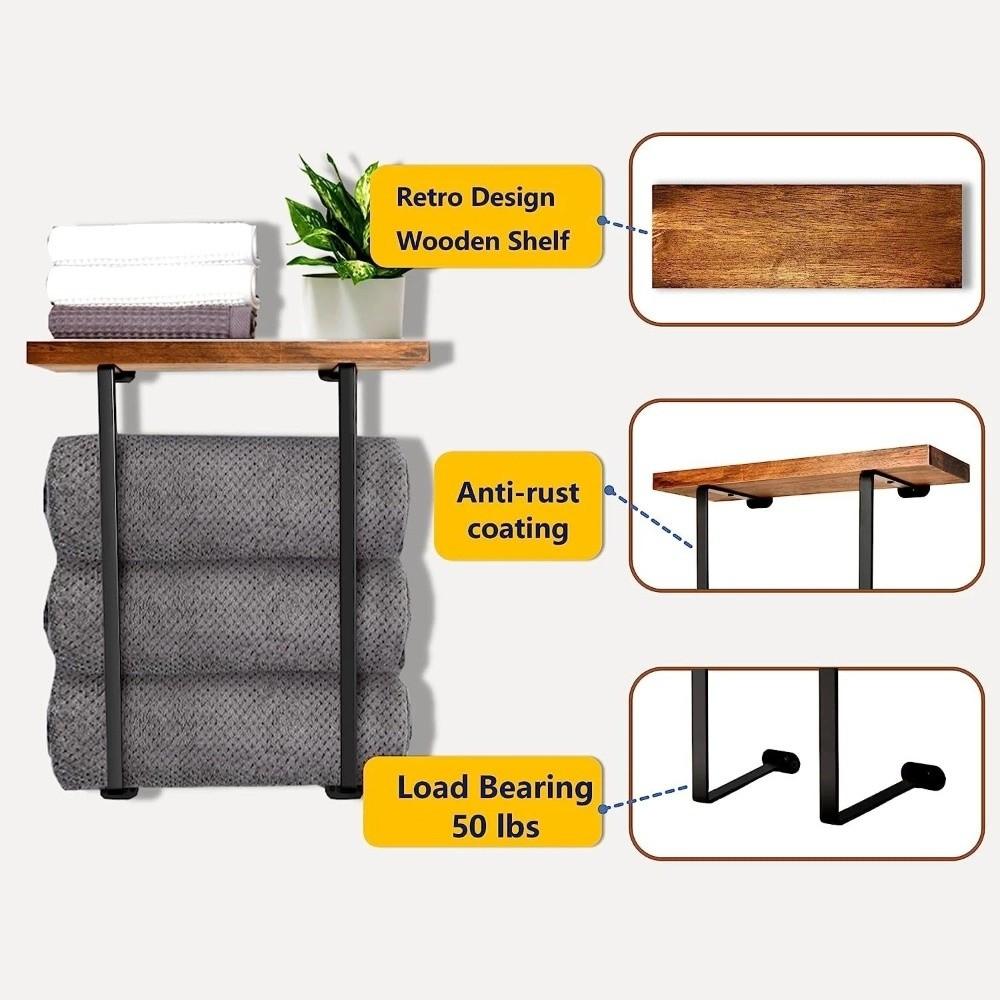 Bathroom Storage Double Pole Towel Rack Wall Mounted Towel Rack Bathroom Organizer