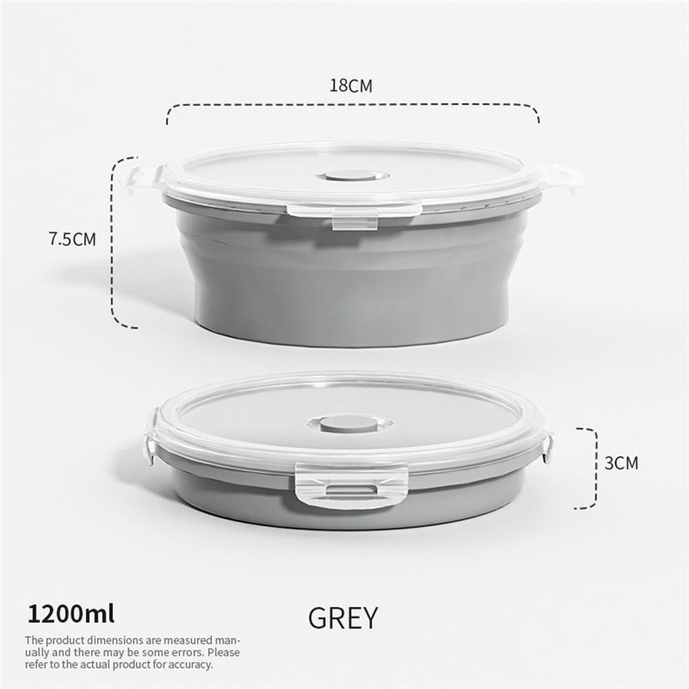 Collapsible Food Storage Container with Lid Portable Silicone Food Container Microwave Freezer Safe Lunch Box