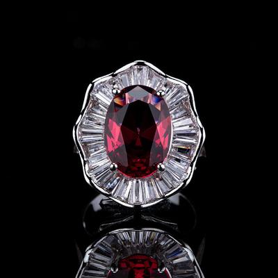 Temperament Imitation Natural Pigeon Blood Ruby Ruby Corundum Ring Women'S High Sense Light Luxury Index Finger Ring