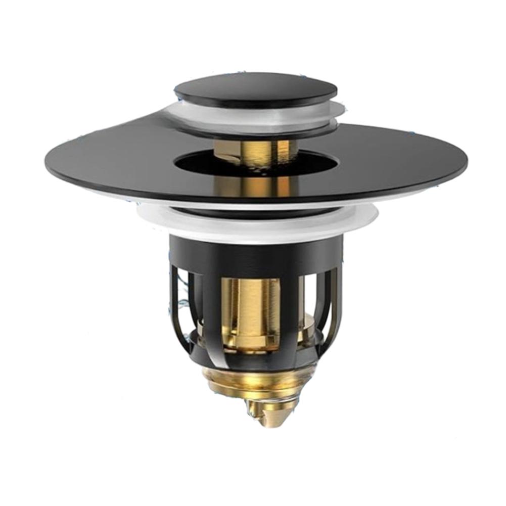 1pc Drain Strainer Filter Basin Pop-up Chrome Sink Filter With Hair Catcher Bathroom Sink Drain Stopper Easy Push Type