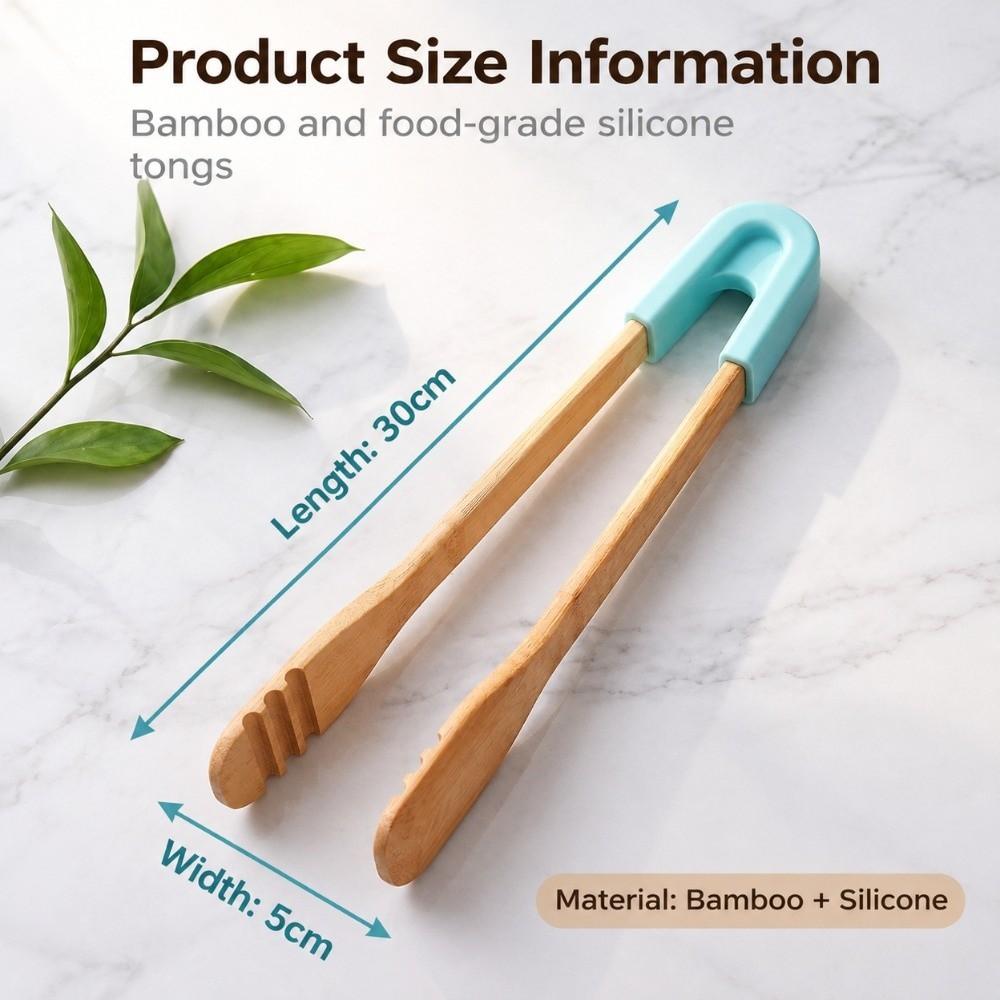Bamboo Salad Serving Tong Multi Color Option Grill Tongs New Food Tongs Barbecue Cooking