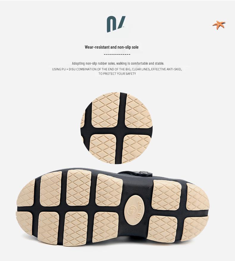 Men's Plus Size Non-Slip Jelly Sandals & Slippers - Summer Closed Toe, Breathable Beach Shoes