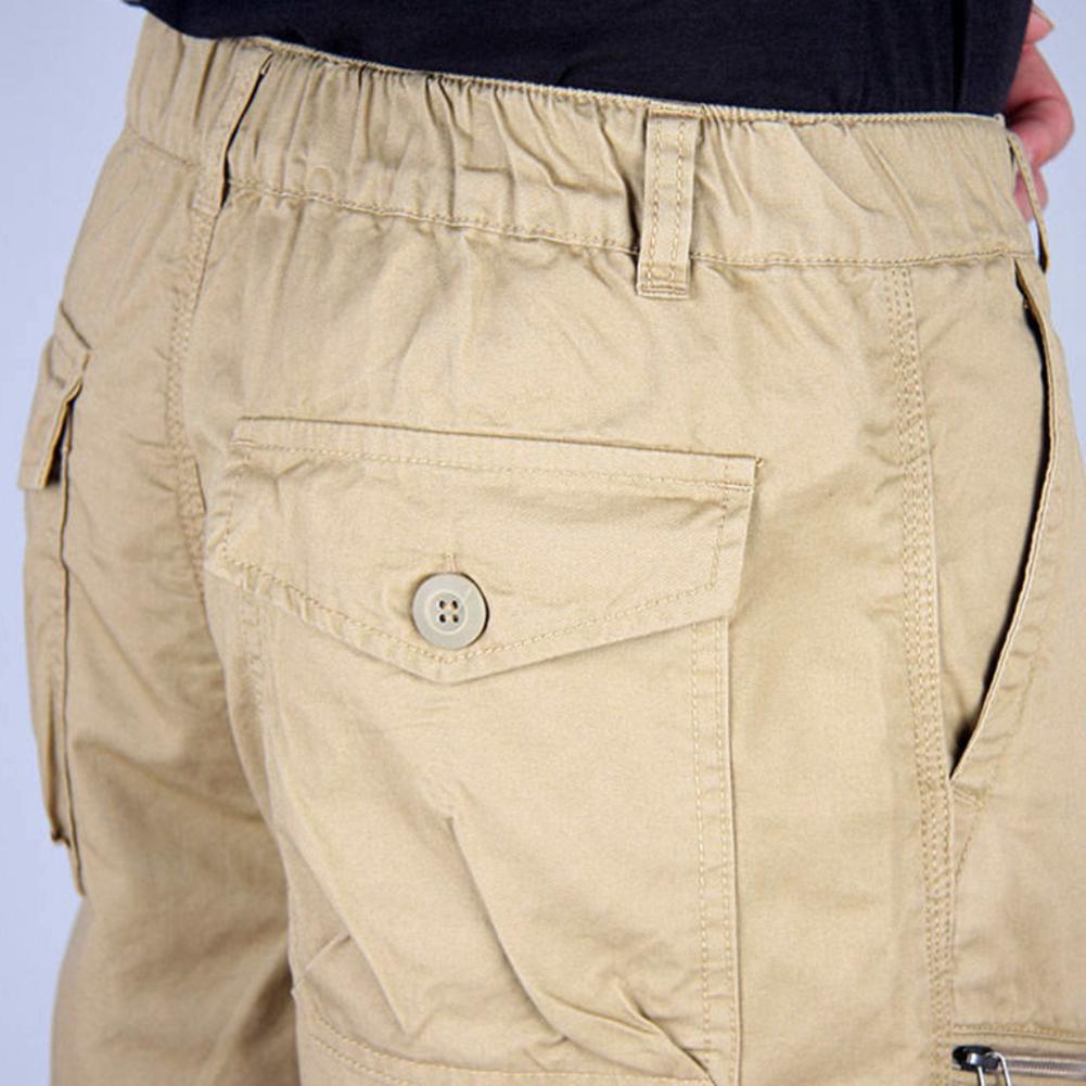 Men's Capris Summer Multi Pocket Capris Men's Loose Large Wide Leg Workwear Shorts Straight Leg Sports Middle Pants