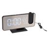 FM Radio LED Digital Smart Alarm Clock LED Digital Projection Alarm Clock for Bedroom Bedside Black