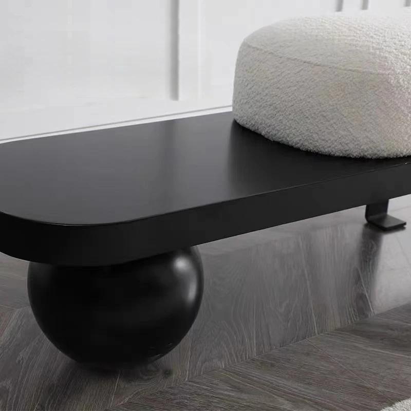 Nordic White Minimalist Bench - Shoe Changing Footstool for Living Rooms