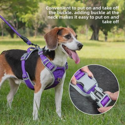 Double-Layer Dog Harness: Vest-Style, Contrast Color, Non-Pull Design for Small, Medium, Large Dogs
