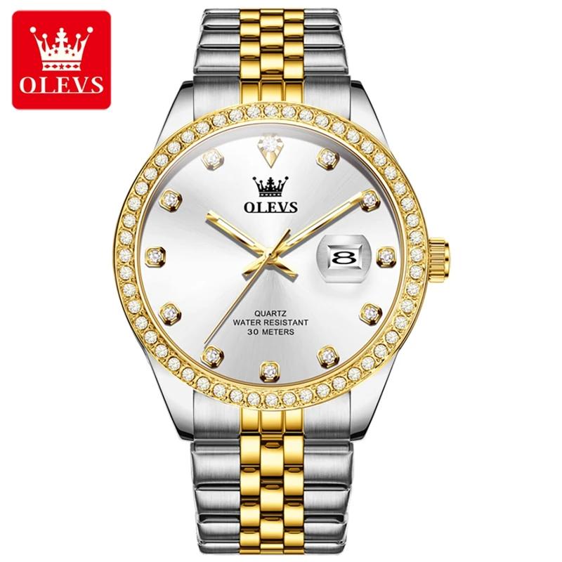 OLEVS Herrenuhr Original Luxus Klassisch Quarz Armbanduhr Uhr für Mann Wasserdicht Leuchtend Datum Herrenuhr