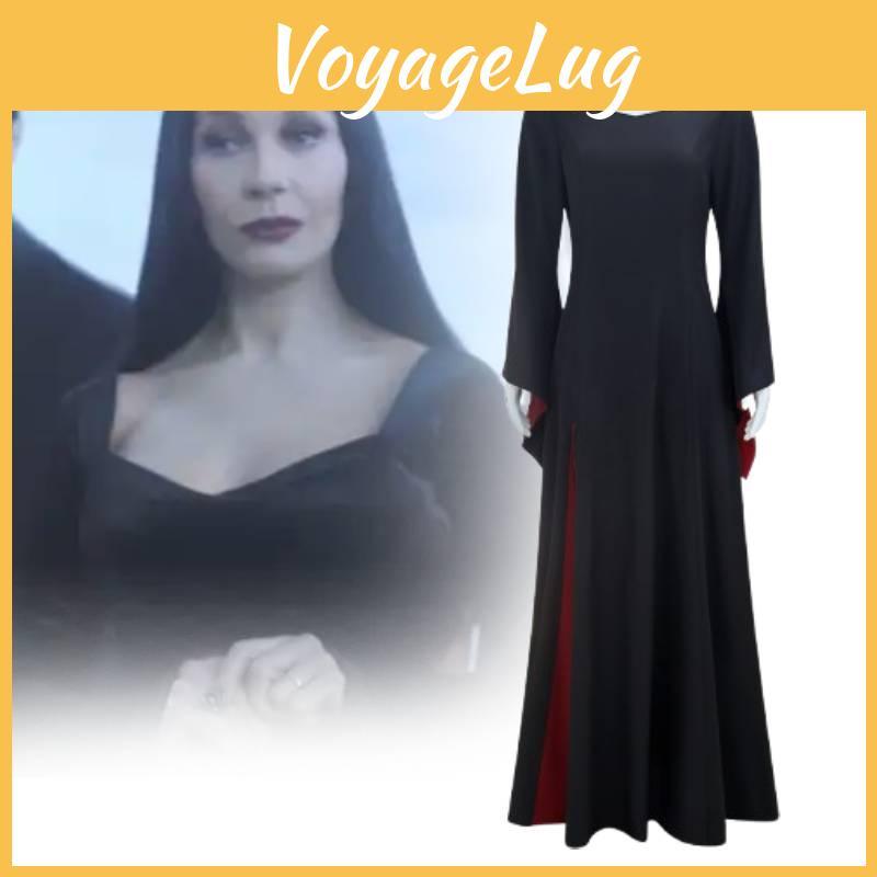 Wednesday Addams Cosplay Costume For Halloween Stage Performance With Elastane For Adults
