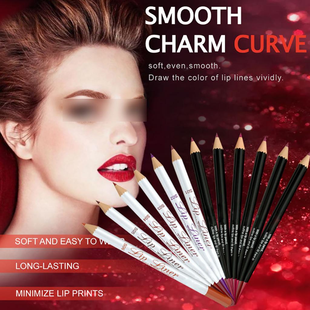 12 Colors/Set Waterproof Long-Lasting Matte Lipstick Sexy Lip Liner Pencil Makeup Cosmetic Beauty
