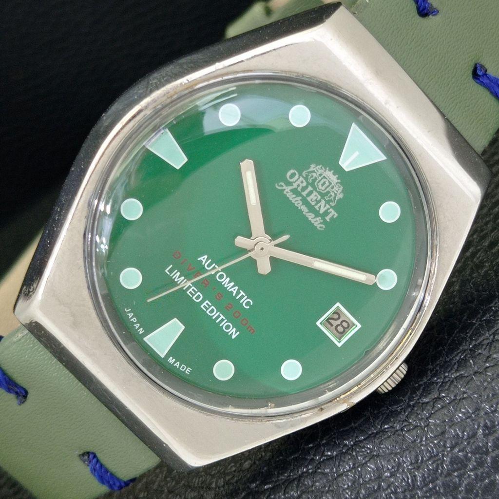

АВТОМАТИЧЕСКИЕ 46941 ВИНТАЖНЫЕ ORIENT ЯПОНИЯ МУЖСКИЕ ЧАСЫ С ЗЕЛЕНЫМ ЦИФЕРБЛАТОМ a701827-5 R207-a701827