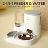 2-in-1 Automatic Cat Feeder and Water Dispenser, Gravity Pet Food Water Bowl Set, Stainless Steel Food Bowl for Cats and Small Dogs
