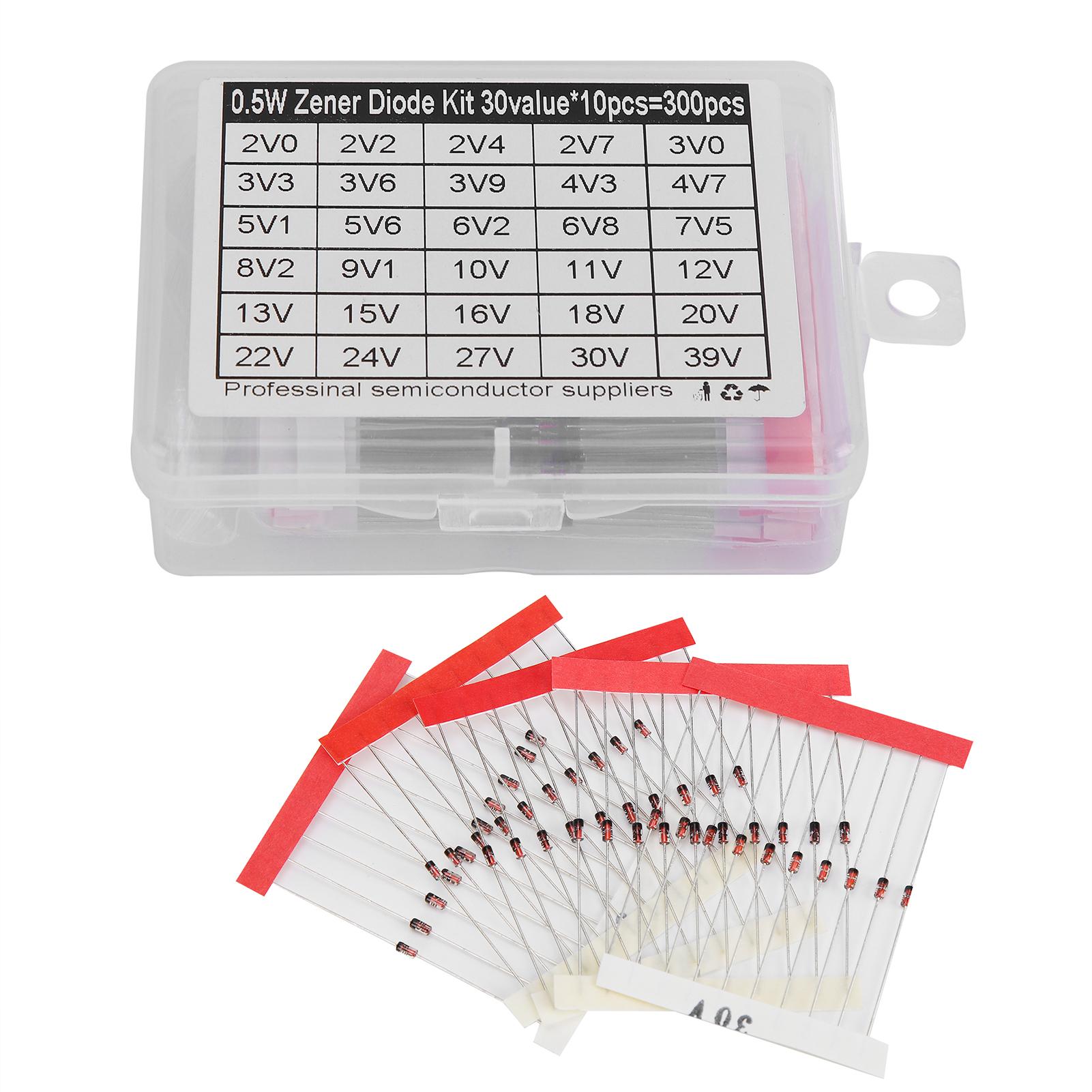 

300Pcs Diodes Kit Low Power Consumption Stabilization Diode Assortment for Voltage References