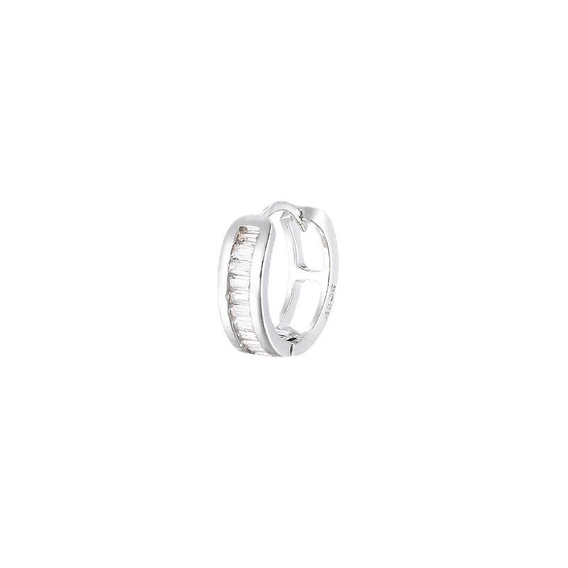 High-Quality Earrings For Women, Simple Inlaid Square Zircon Circle Ear Buckles, French Cold Wind, No Need To Pick Them Up When Sleeping