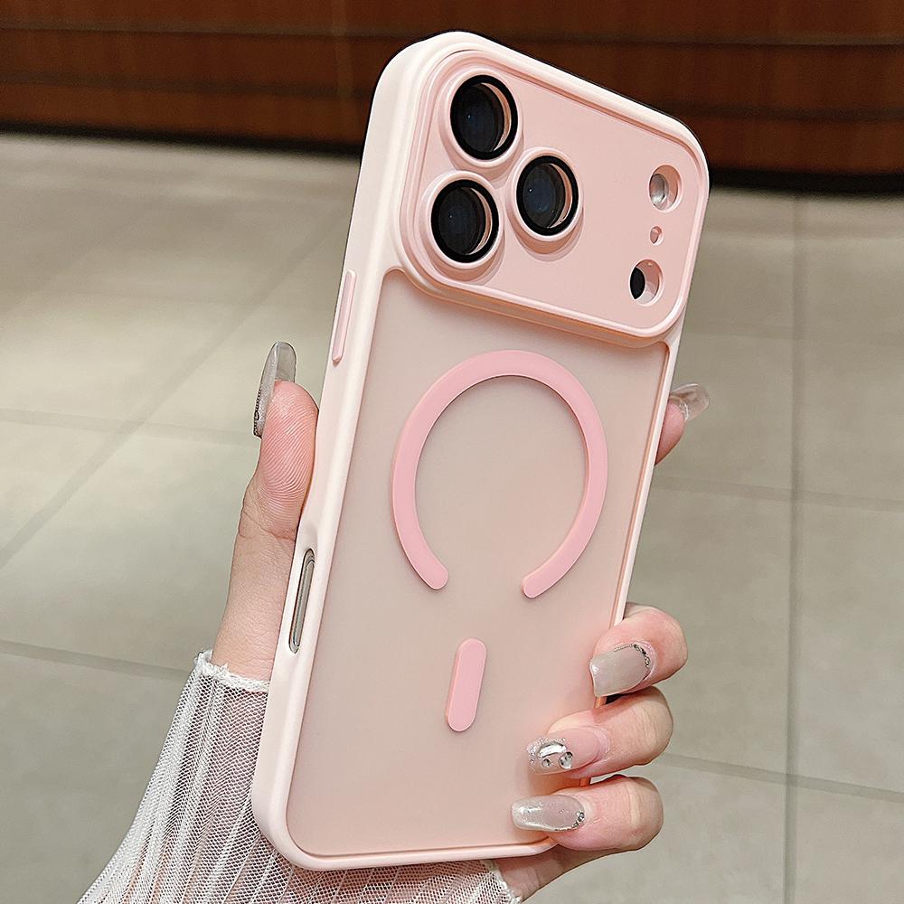 Luxury Matte Translucent For Magsafe Magnetic Phone Case For iPhone 17 16 15 14 13 12 Pro Max Plus 17Air Lens Protection Cover
