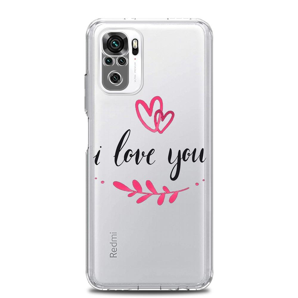 Handyhülle für Xiaomi Redmi Note 13 12 5G 9S 9 8 10 11 Pro Plus 4G 9T 13C 12C 10C 9C 9A 7 Pro Durchsichtige Hülle Ich liebe dich Rosa Herz
