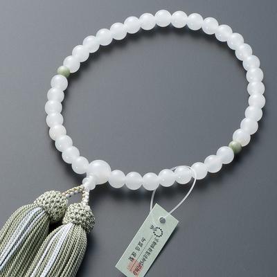 Altar Shop Takita Kyoto Prayer Beads for White 2 Tendokuzan 7mm Pure Silk Headed Bead Bag Can Be Used by All Certificate Included [Buddhist Shoten]