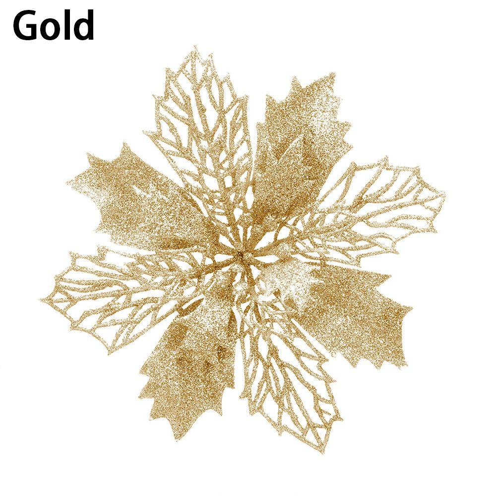 New Glitter Artifical Fake Flowers Christmas Tree Decorations Home Xmas Ornaments Christmas Flowers