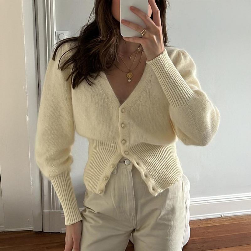 Vacation Casual Long-sleeved Shirts Coats Sweaters Women s Autumn and Winter Clothing S абрикосовый света