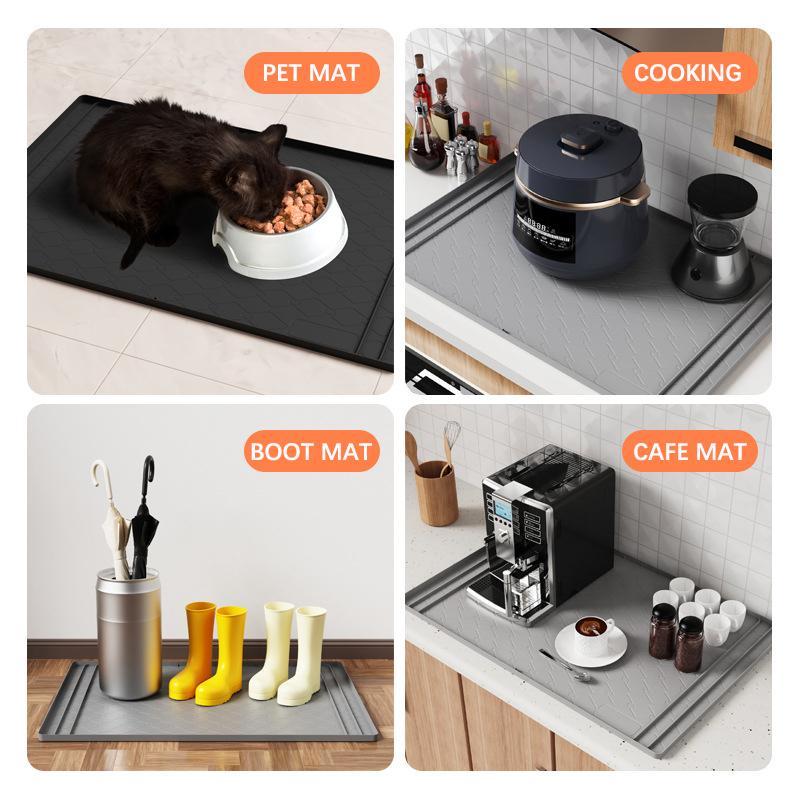 Waterproof Under Sink Mat Cabinet Liner for Kitchen Bathroom Shelf Protector Silicone Under Sink Tray Kitchen Organizers Storage