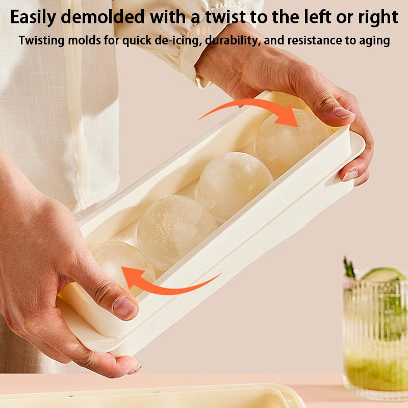 1Set Ice Ball Mold Food Grade Silicone Freezer Tray for Perfect Polygonal Ice Balls Home Kitchen Drink Chilling