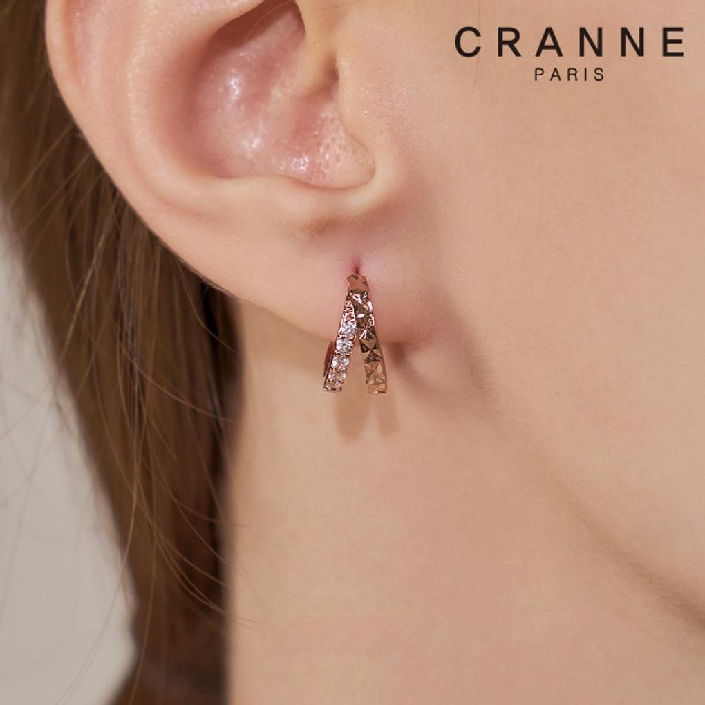 14K Cut Cubic One-Touch Earrings (Gold Filled) C24EGF160