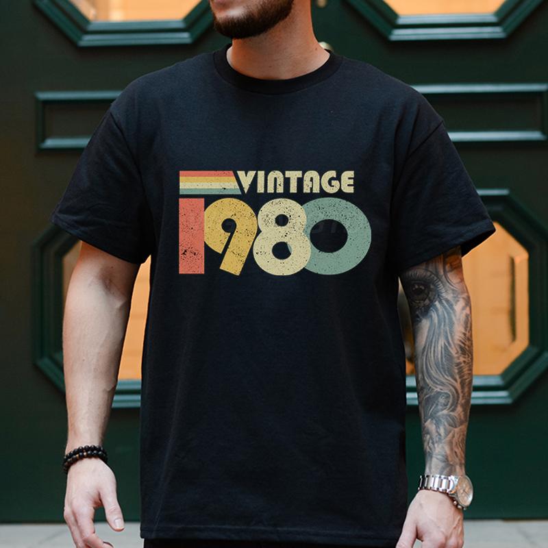 Made in 1980 45st Birthday Tshirts 1980 To 1989 Legend Classic Tops Vintage 1985 40th Birthday Gift Summer Unisexs Tshirts Tops