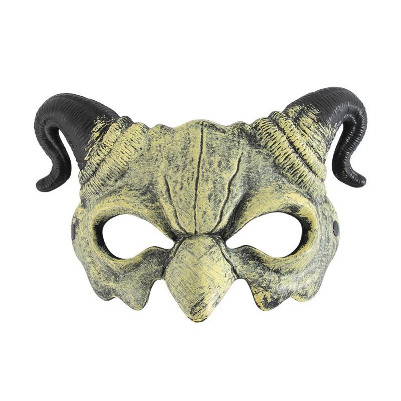 Upgraded RP Foam Half Face Demon Mask Halloween Carnival Party Costume Accessory