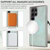 For Samsung Galaxy S22 Ultra 5G Magnetic Case PU Leather Back Cover Compatible with MagSafe