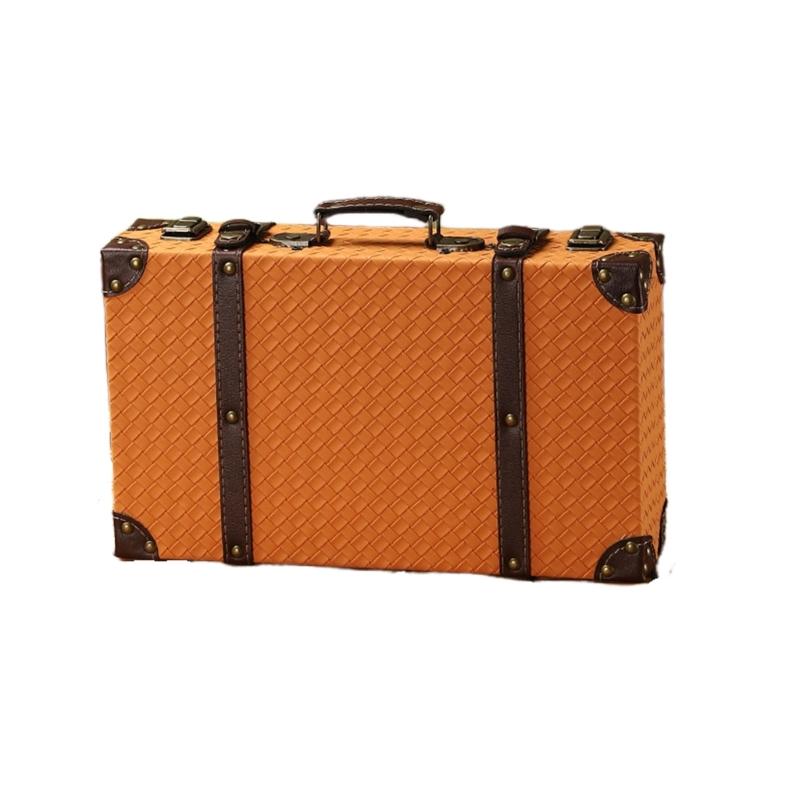 Vintage Europäischer Stil Leder und Holz Aufbewahrungsbox Tragbar Haushaltsgegenstände Organizer Für Heim Büro Dekoration