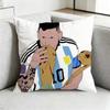 Qversion Cartoon LionelL Messi Pillow Case Square DoubleSided Sofa Cushion Cover Bedroom Bedside Pillow Gift