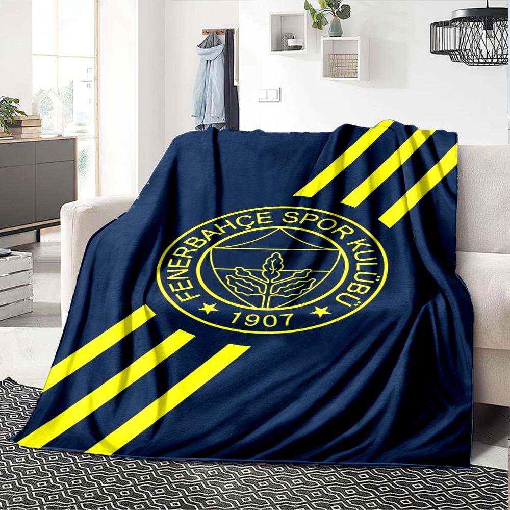 Fenerbahçe Logo Print Flannel Blanket High Quality Warm Comfortable Cover for All Seasons Perfect for Gifts Home Decor