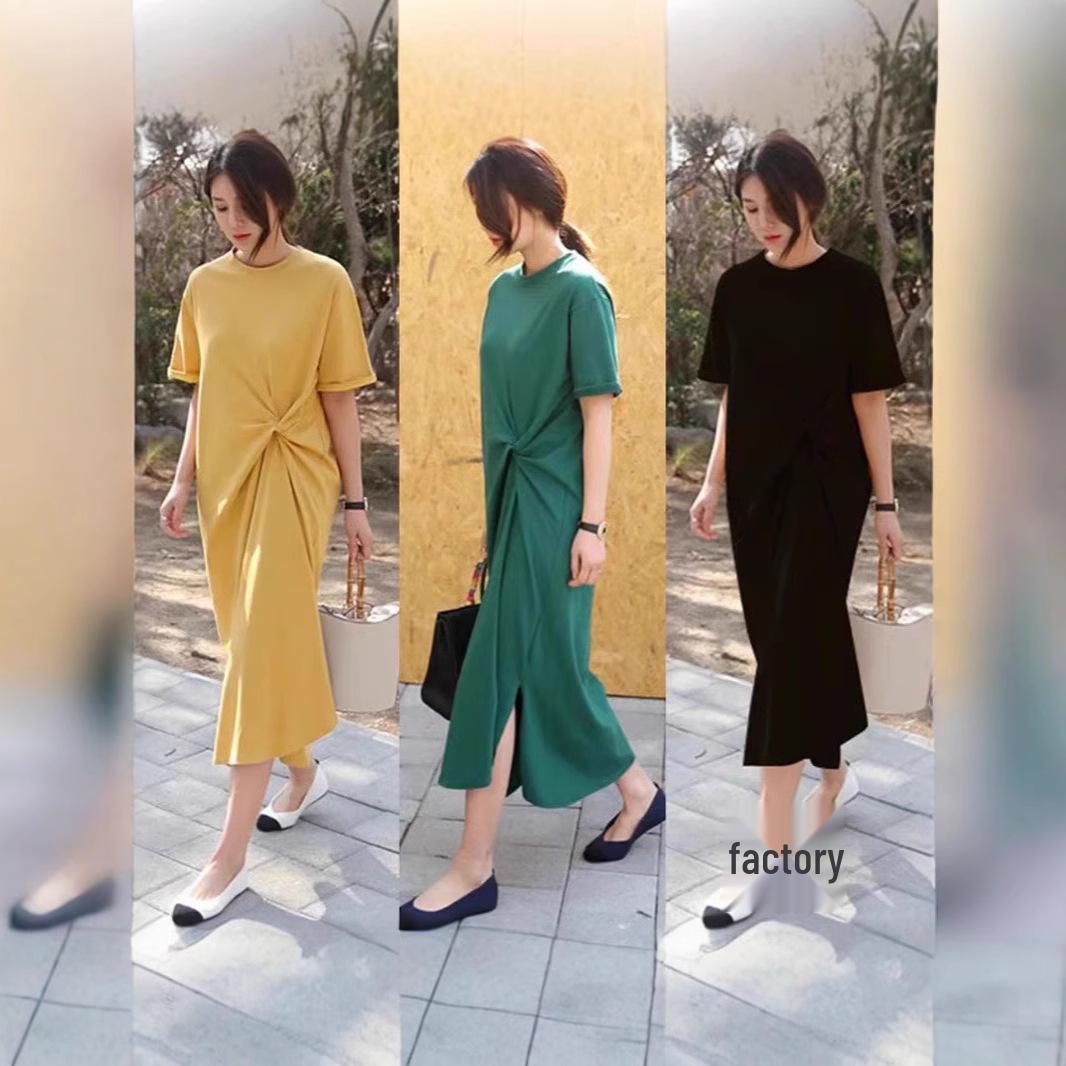 

2024 Summer Loose Casual Plus Size Long T-Shirt Dress 4XL