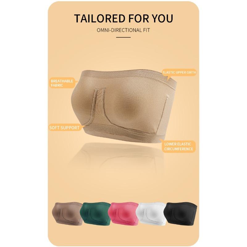 Damen Übergröße Nahtloser Trägerloser Bandeau Push-Up BH