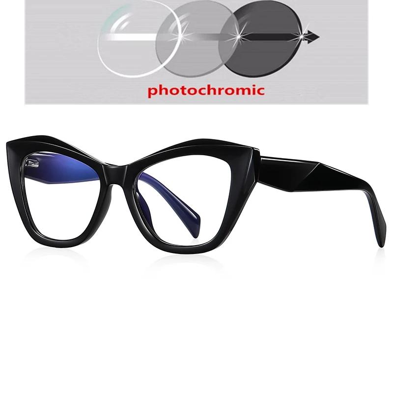 Progressiver Rosa Rahmen Cat-Eye Kurzsichtige Korrektionsbrille Damen Federscharnier Myopie Brille 0 -0.5 -0.75 Bis -6.0