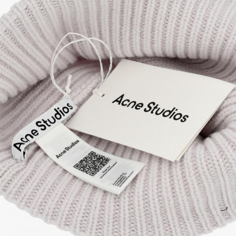 Acne Studios Mössa Face Logotypmärke C40424 Ljusgrå