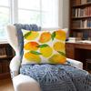 Mango Llustration Cushion Cover Anti-Dust Mite Short Plush Pillowcase - Invisible Zipper Silky Soft Sofa Cushion Cover